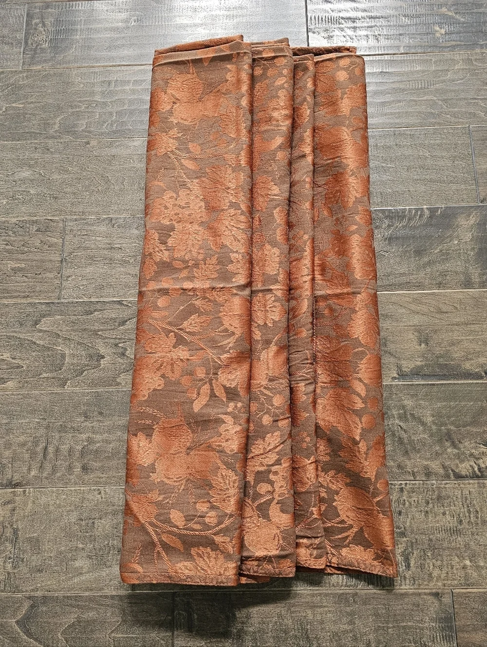 Vintage Lauren Ralph Lauren Campbell Jacquard Rust Copper Rectangular Tablecloth